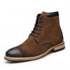 Shoes Leather Casual Boots Casual Low Heel Lace-up Black / Brown