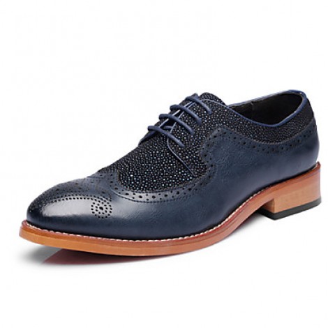 Men's Shoes Wedding/Office & Career/Party & Evening Patent Leather Oxfords Black/Blue